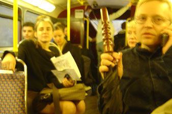 Creative Crossings workshop: Rachel Baker and Tapio Makela on the 19 bus
