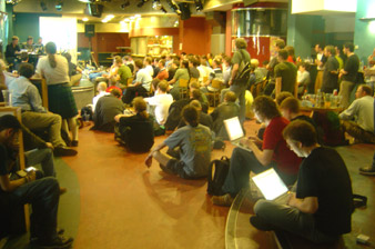 Informal gathering of attendees at Notcon 04