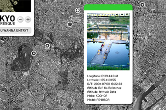 Tokyo Picturesque aerial photograph overlaid with user-submitted photographs